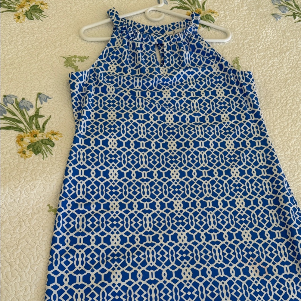 Jude Connally Geometric Blue and White Dress